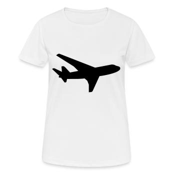 Flugzeug - Frauen T-Shirt atmungsaktiv - Weiß - Vorne - AI Model Female 172 dark (172cm)