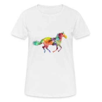 Cheval flou skitze - T-shirt respirant Femme - blanc - Devant - AI Model Female 172 dark (172cm)