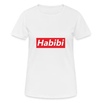 Habibi Red Logo Typography - Women's Breathable T-Shirt - white - Front - AI Model Female 172 dark (172cm)