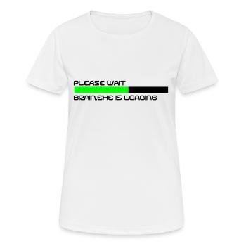 Brain.EXE - Frauen T-Shirt atmungsaktiv - Weiß - Vorne - AI Model Female 172 dark (172cm)