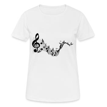 Musik Noten Fluss Geschenk Idee Musiker - Frauen T-Shirt atmungsaktiv - Weiß - Vorne - AI Model Female 172 dark (172cm)