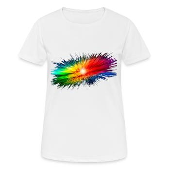 Farb Galaxy - Frauen T-Shirt atmungsaktiv - Weiß - Vorne - AI Model Female 172 dark (172cm)