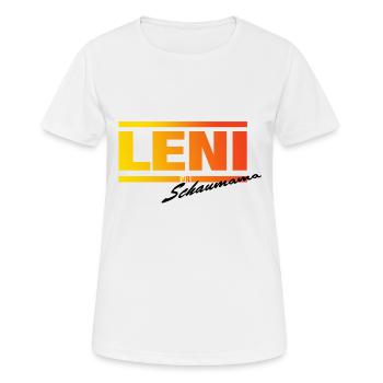 LENI Schaumama Schwarze Schrift - Frauen T-Shirt atmungsaktiv - Weiß - Vorne - AI Model Female 172 dark (172cm)
