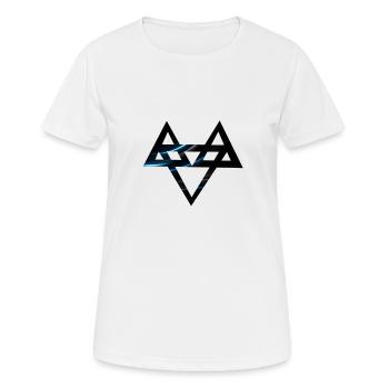 Neffex 3D 3 Blue2 - Frauen T-Shirt atmungsaktiv - Weiß - Vorne - AI Model Female 172 dark (172cm)