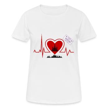 Herzschlag Moskau - Moskau Liebhaber stadt - Frauen T-Shirt atmungsaktiv - Weiß - Vorne - AI Model Female 172 dark (172cm)