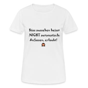 nicht anfassen, don`t touch - Frauen T-Shirt atmungsaktiv - Weiß - Vorne - AI Model Female 172 dark (172cm)