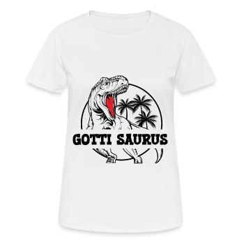 Gotti Saurus Gotti Schweiz Patentante - Frauen T-Shirt atmungsaktiv - Weiß - Vorne - AI Model Female 172 dark (172cm)