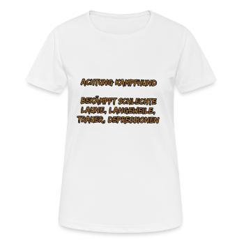 Achtung Kampfhund - Frauen T-Shirt atmungsaktiv - Weiß - Vorne - AI Model Female 172 dark (172cm)