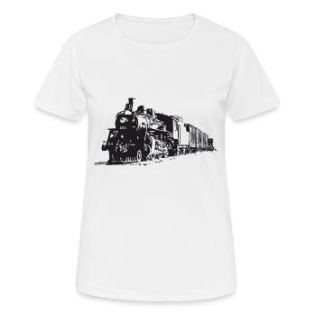 Der Zug - Frauen T-Shirt atmungsaktiv - Weiß - Vorne - AI Model Female 172 dark (172cm)