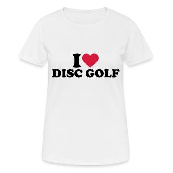 Disc golf - Frauen T-Shirt atmungsaktiv - Weiß - Vorne - AI Model Female 172 dark (172cm)