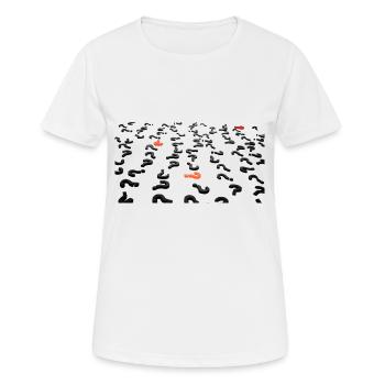 Fragezeichen/Question Mark - Frauen T-Shirt atmungsaktiv - Weiß - Vorne - AI Model Female 172 dark (172cm)