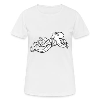 tintenfisch giant octopus krake kalmar sepien fish - Frauen T-Shirt atmungsaktiv - Weiß - Vorne - AI Model Female 172 dark (172cm)