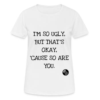 I'm so ugly, but that's okay... Lithium - Nirvana - T-shirt respirant Femme - blanc - Devant - AI Model Female 172 dark (172cm)