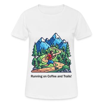 Carburant du trailrunner - T-shirt respirant Femme - blanc - Devant - AI Model Female 172 dark (172cm)