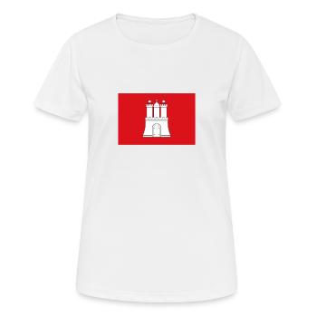Hambourg - T-shirt respirant Femme - blanc - Devant - AI Model Female 172 dark (172cm)