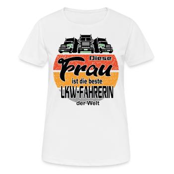 Beste LKW Fahrerin Lastkraftwagen Brummi Truck - Frauen T-Shirt atmungsaktiv - Weiß - Vorne - AI Model Female 172 dark (172cm)
