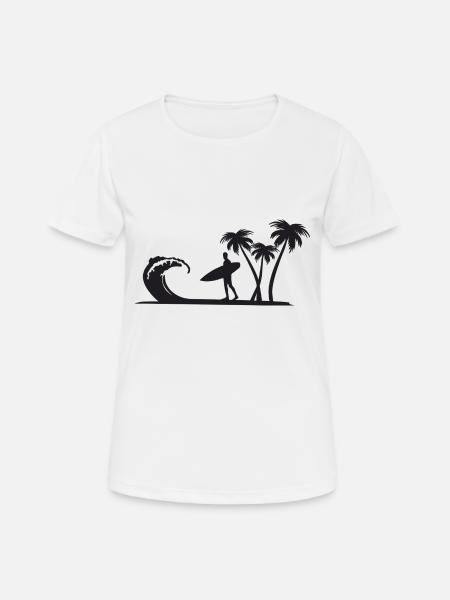 Surfer/surfen - Frauen T-Shirt atmungsaktiv - Weiß