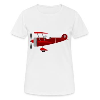 Flugzeug rot - Frauen T-Shirt atmungsaktiv - Weiß - Vorne - AI Model Female 172 dark (172cm)