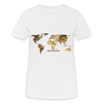 WORLD MAP - Women's Breathable T-Shirt - white - Front - AI Model Female 172 dark (172cm)