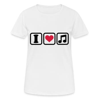 I love music - Women's Breathable T-Shirt - white - Front - AI Model Female 172 dark (172cm)