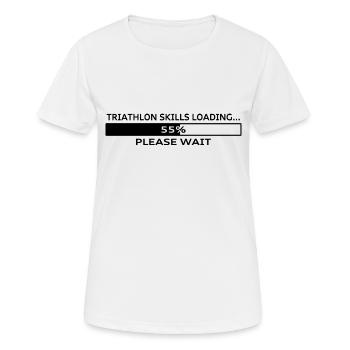 Triathlon Skills loading black - Women's Breathable T-Shirt - white - Front - AI Model Female 172 dark (172cm)