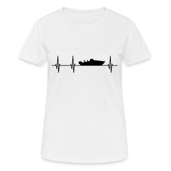 Herzschlag Boot - Frauen T-Shirt atmungsaktiv - Weiß - Vorne - AI Model Female 172 dark (172cm)