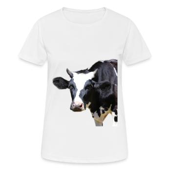 lustige Kuh Kuhkopf Geschenk Bauern Landwirte - Frauen T-Shirt atmungsaktiv - Weiß - Vorne - AI Model Female 172 dark (172cm)