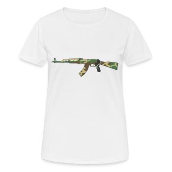 AK47 Camouflage - Women's Breathable T-Shirt - white - Front - AI Model Female 172 dark (172cm)