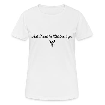 Mein Weihnachts will bist du - Frauen T-Shirt atmungsaktiv - Weiß - Vorne - AI Model Female 172 dark (172cm)