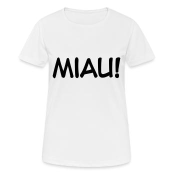 Miau - Frauen T-Shirt atmungsaktiv - Weiß - Vorne - AI Model Female 172 dark (172cm)