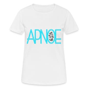 apnoe weil ich es kann schwarz - Frauen T-Shirt atmungsaktiv - Weiß - Vorne - AI Model Female 172 dark (172cm)