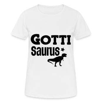 Gotti Saurus Gotti Schweiz Patentante - Frauen T-Shirt atmungsaktiv - Weiß - Vorne - AI Model Female 172 dark (172cm)