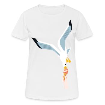 Möwe Eis Geschenk Vogel Dieb - Frauen T-Shirt atmungsaktiv - Weiß - Vorne - AI Model Female 172 dark (172cm)