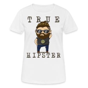 Hipster - Frauen T-Shirt atmungsaktiv - Weiß - Vorne - AI Model Female 172 dark (172cm)