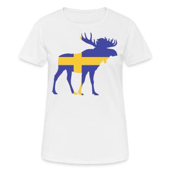 Schwedischer Elch - Frauen T-Shirt atmungsaktiv - Weiß - Vorne - AI Model Female 172 dark (172cm)