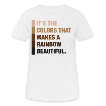 rainbow skincolor fuck racism black lives matter - Frauen T-Shirt atmungsaktiv - Weiß - Vorne - AI Model Female 172 dark (172cm)