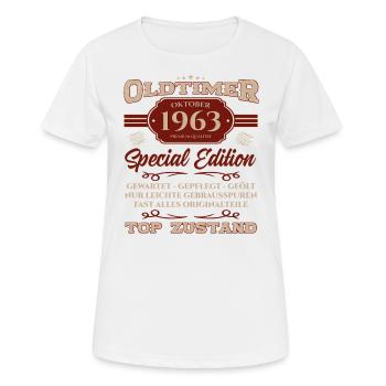 61ème Anniversaire Octobre Cru 1963 Cru - T-shirt respirant Femme - blanc - Devant - AI Model Female 172 dark (172cm)