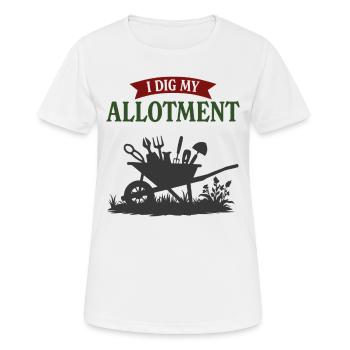 Ich grabe meinen Schrebergarten - Frauen T-Shirt atmungsaktiv - Weiß - Vorne - AI Model Female 172 dark (172cm)