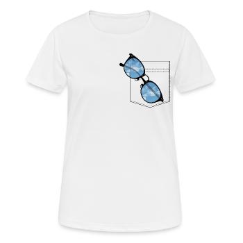 Sonnenbrille - Frauen T-Shirt atmungsaktiv - Weiß - Vorne - AI Model Female 172 dark (172cm)
