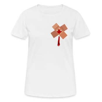 Plâtres de plaies (cœur saignant) - T-shirt respirant Femme - blanc - Devant - AI Model Female 172 dark (172cm)