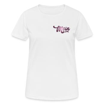 Eleganter Moin Aufdruck - Frauen T-Shirt atmungsaktiv - Weiß - Vorne - AI Model Female 172 dark (172cm)