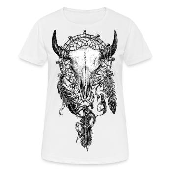 Skull Dreamcatcher Tattoo - T-shirt respirant Femme - blanc - Devant - AI Model Female 172 dark (172cm)