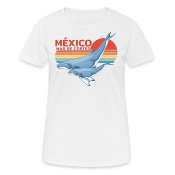Buckelwale Mexiko - Frauen T-Shirt atmungsaktiv - Weiß - Vorne - AI Model Female 172 dark (172cm)
