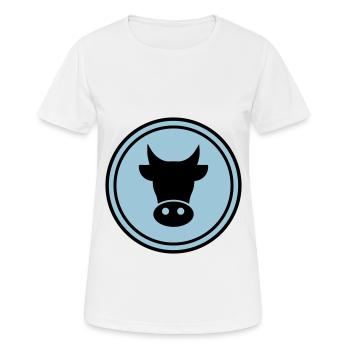 Tête de vache - T-shirt respirant Femme - blanc - Devant - AI Model Female 172 dark (172cm)