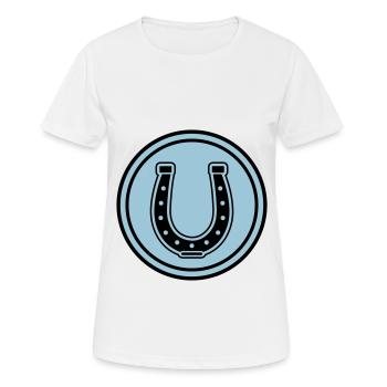 Hufeisen Symbol - Frauen T-Shirt atmungsaktiv - Weiß - Vorne - AI Model Female 172 dark (172cm)