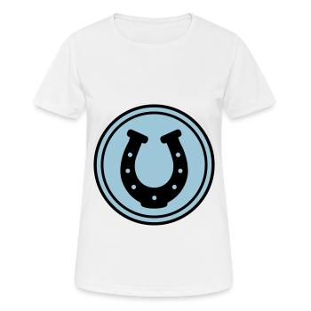 Hufeisen Icon - Frauen T-Shirt atmungsaktiv - Weiß - Vorne - AI Model Female 172 dark (172cm)