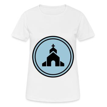 Foi de l’Église - T-shirt respirant Femme - blanc - Devant - AI Model Female 172 dark (172cm)