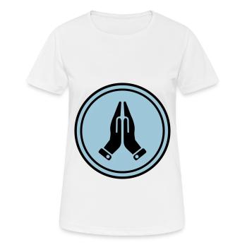 Symbole des mains - T-shirt respirant Femme - blanc - Devant - AI Model Female 172 dark (172cm)