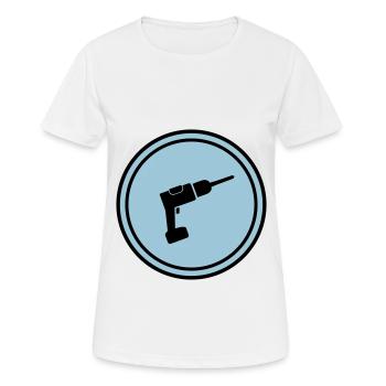 Bohrmaschine - Frauen T-Shirt atmungsaktiv - Weiß - Vorne - AI Model Female 172 dark (172cm)