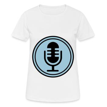 Mikrofon Symbol - Frauen T-Shirt atmungsaktiv - Weiß - Vorne - AI Model Female 172 dark (172cm)